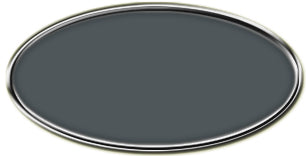 Blank Silver Oval Framed Nametag with Smoke Grey