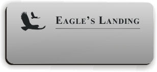 Blank Smooth Plastic Name Tag with Logo: Smooth Silver and Black - LM 922-344