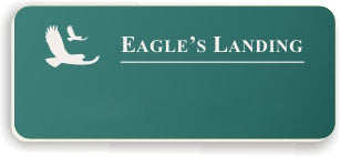Blank Smooth Plastic Name Tag with Logo: Celadon Green and White - LM922-972