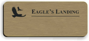 Blank Smooth Plastic Name Tag with Logo: Brushed Copper and Black - LM 922-894