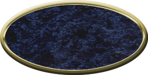 Blank Oval Plastic Gold Nametag with Celestial Blue