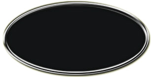 Blank Silver Oval Framed Nametag with Black
