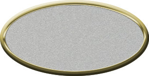 Blank Oval Plastic Gold Nametag with Smooth Silver