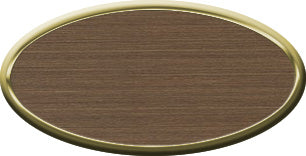 Blank Oval Plastic Gold Nametag with Deep Bronze