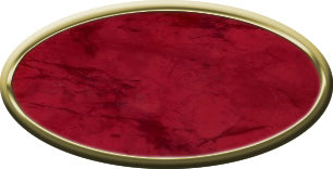 Blank Oval Plastic Gold Nametag with Port Wine