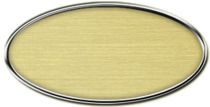 Blank Silver Oval Framed Nametag with Euro Gold