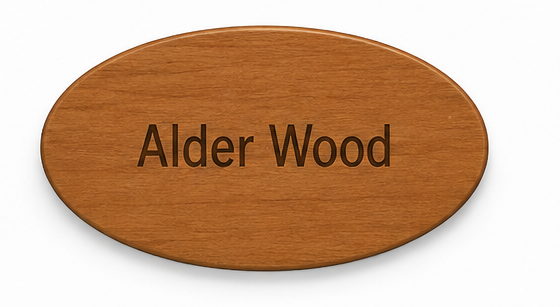 Custom Wooden Name Tag – Alder Wood