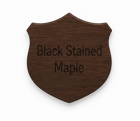 Custom Wooden Name Tag – Black Stained Maple