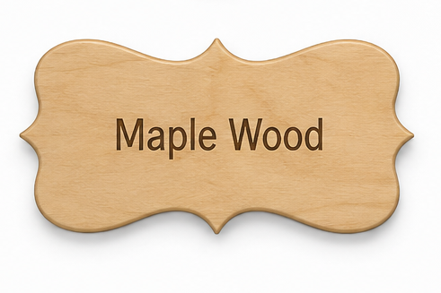 Custom Wooden Name Tag – Maple Wood