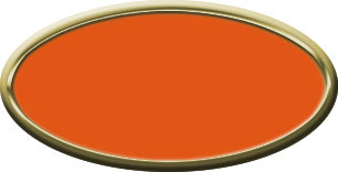 Blank Oval Plastic Gold Nametag with Tangerine