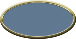 Blank Oval Plastic Gold Nametag with China Blue