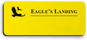 Blank Smooth Plastic Name Tag with Logo: Canary and Black - LM922-704